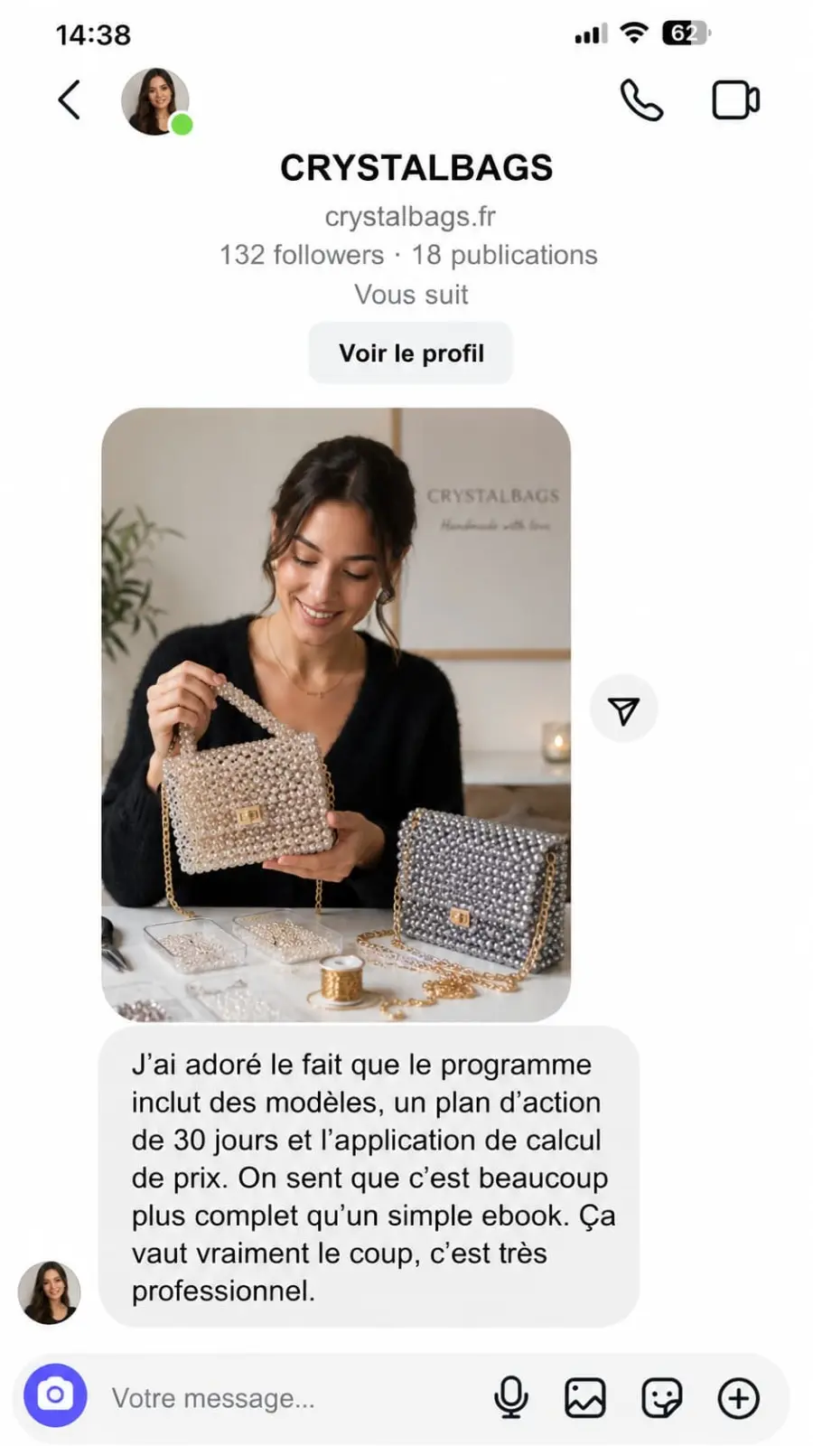 Témoignage Crystal Bags