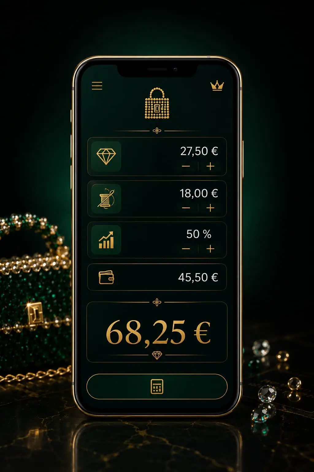 Application de calcul Crystal Bags